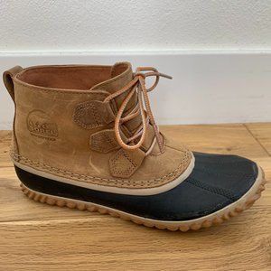Sorel Women's Out N About Leather Rain Snow Boots Size 7